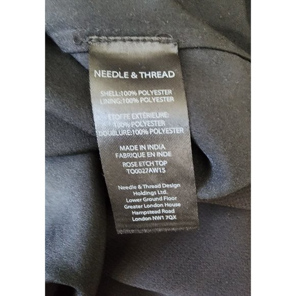 Needle & Thread Black Sequin Blouse Top Beaded Metallic Embellished Sleeveless 6 - Picture 8 of 8